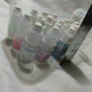 16 + 1: Set of opened bottles of fragrances and colorings for DIY+sunflower oil